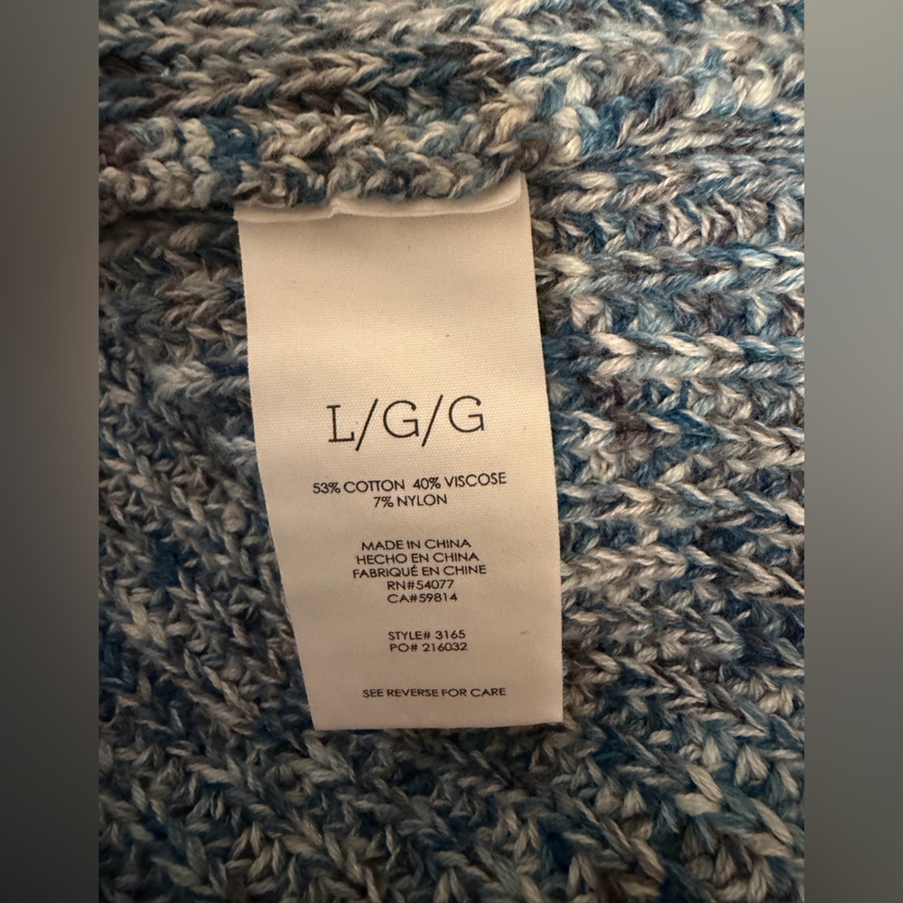 Cabi Napa Vest Cardigan Sweater Duster Blue and Gray Knit - Picture 3 of 4